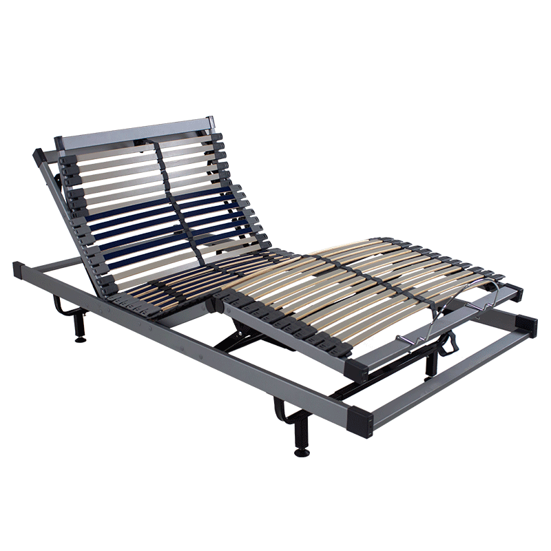 This image shows the smart electric wooden slat bed frame